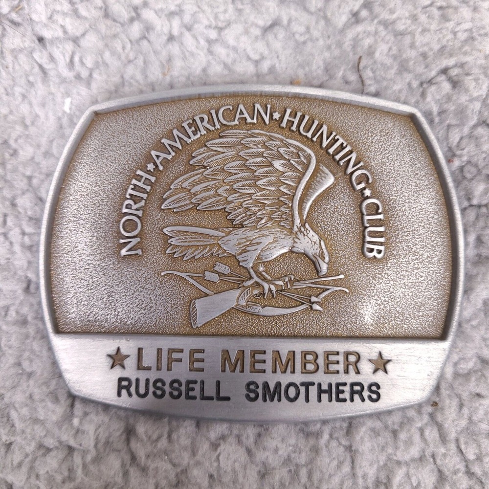 Vintage 1981 North American Hunting‎ Club Belt Buckle Life Member Personalized